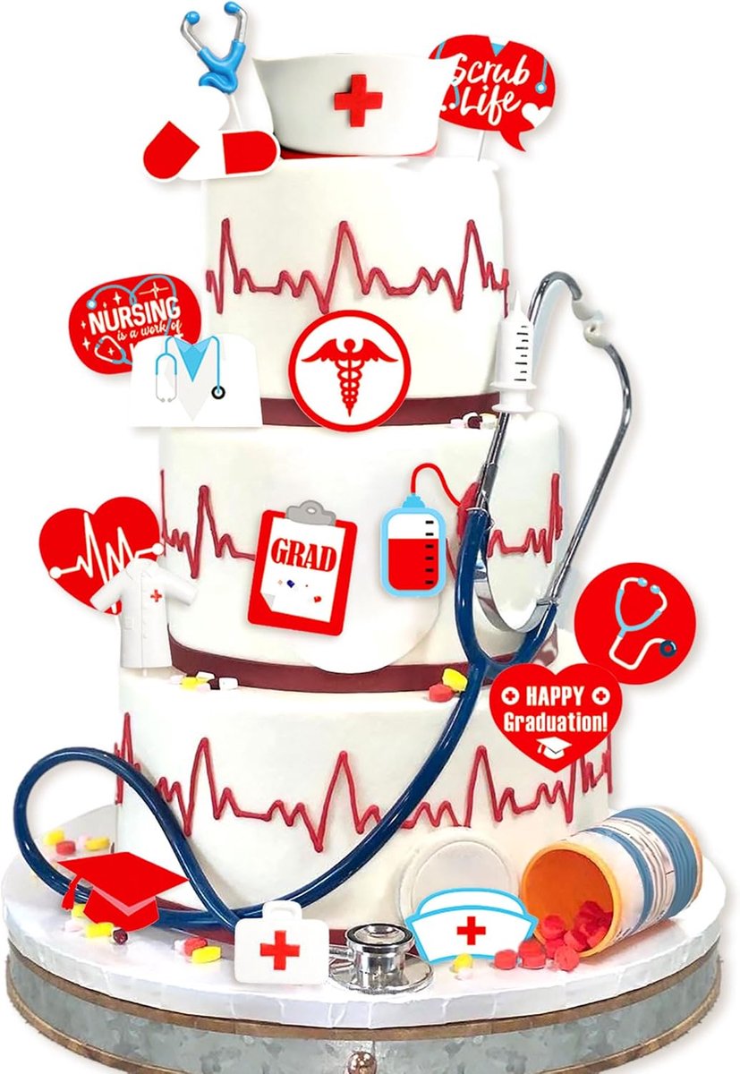 Taartdecoratie verpleegkundige cupcake toppers verpleegster