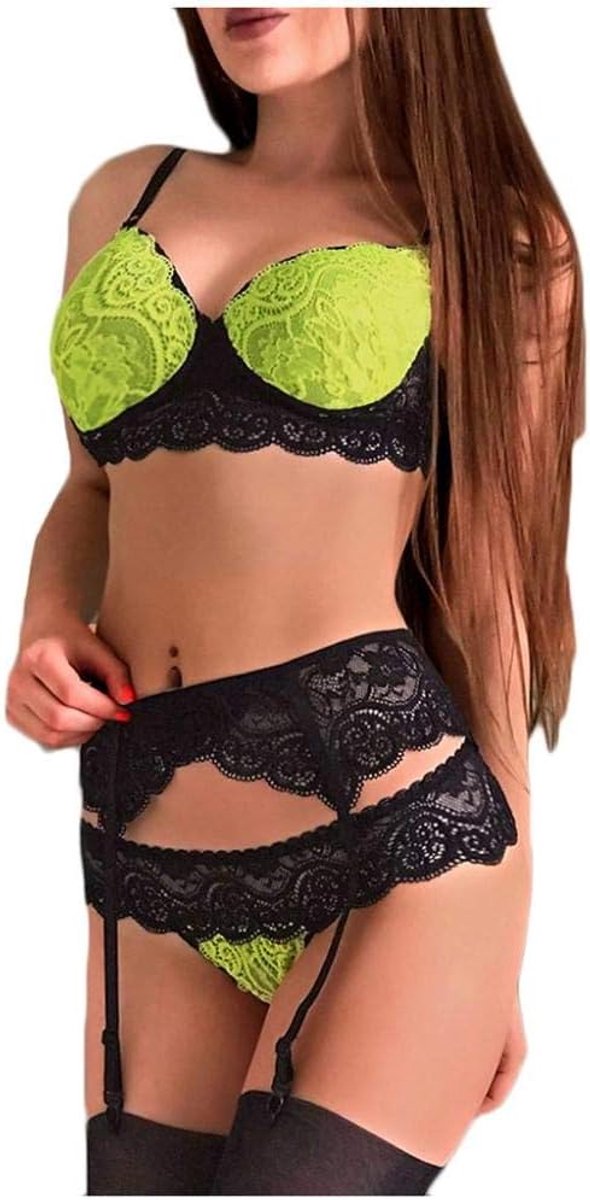 Vrouwen Lingerie Set Lingerie Sexy Kostuum Transparante Kanten Beha String Kousenband