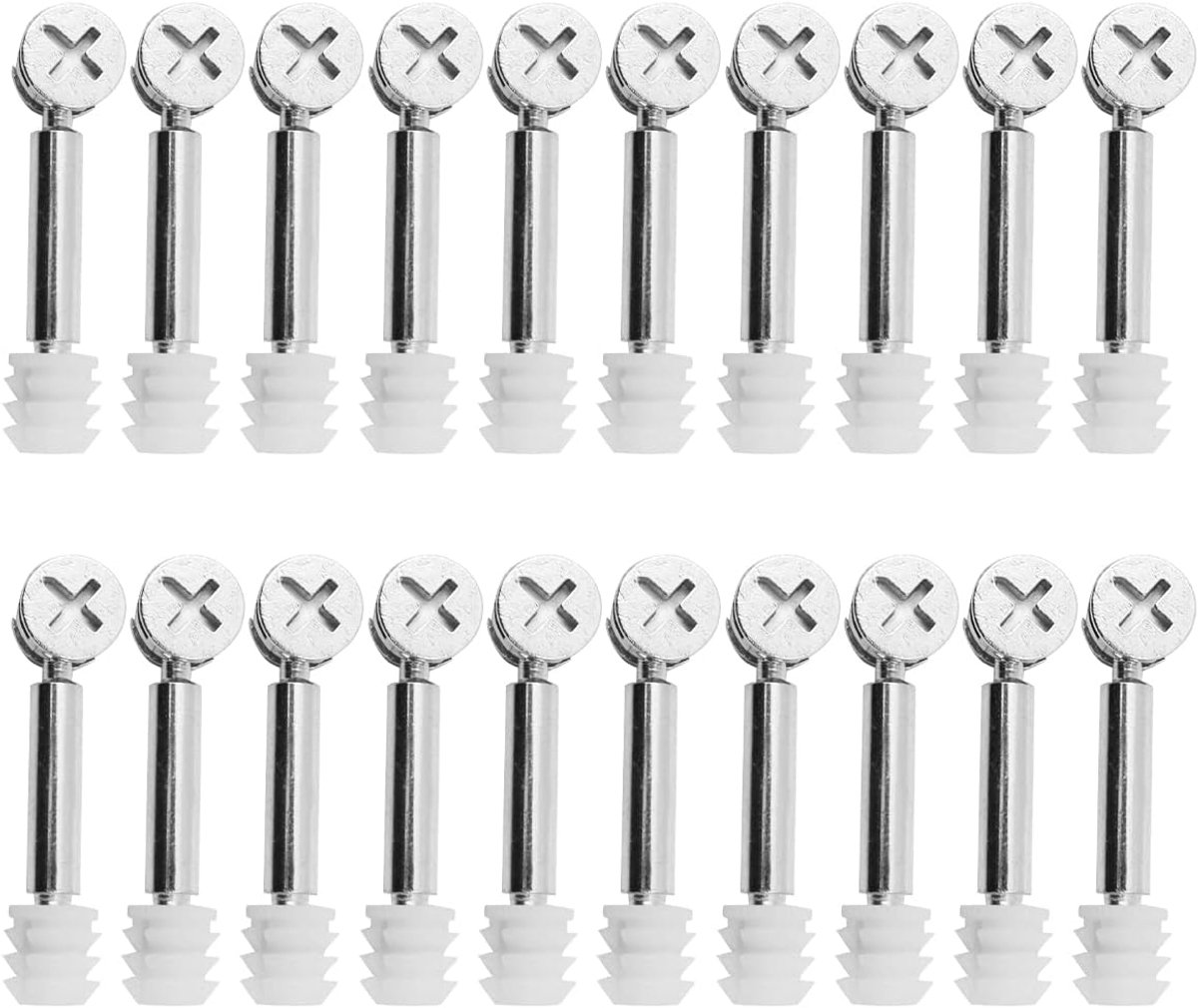 20 STKS 3 in 1 Meubelconnector Verbindingsbeslag Excentrische Cam Lock Ø12mm en M6x40mm deuvelschroeven voor kleerkastmontage Splicing Locking Connecting