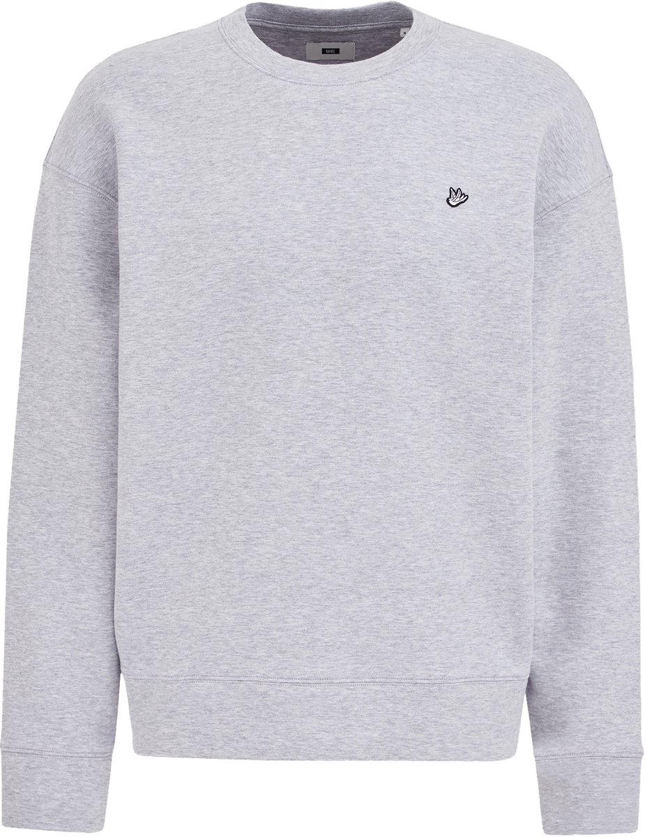 WE Fashion Heren relaxed fit sweater van interlock met embroidery