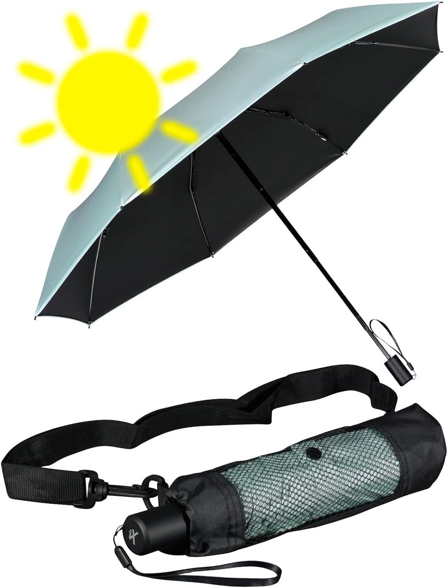 Trekkingparaplu extra lange steel - UV- en hittebescherming - ideaal voor stadswandelingen - ShopVlot