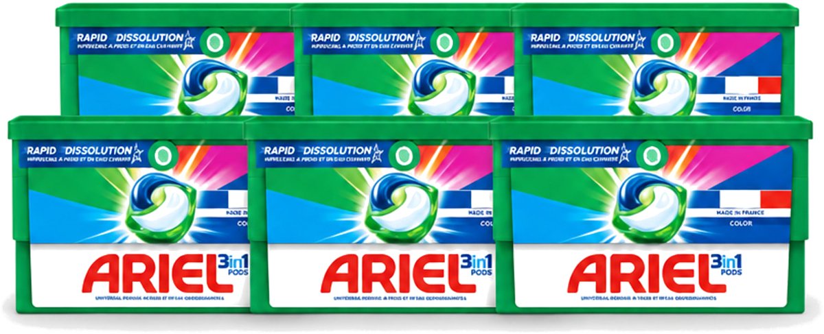 6 x Ariel Color - Wasmiddelcapsules - 3in1 Pods - Gekleurde Was - 19 Wasbeurten - Voordeelverpakking - 6 stuks