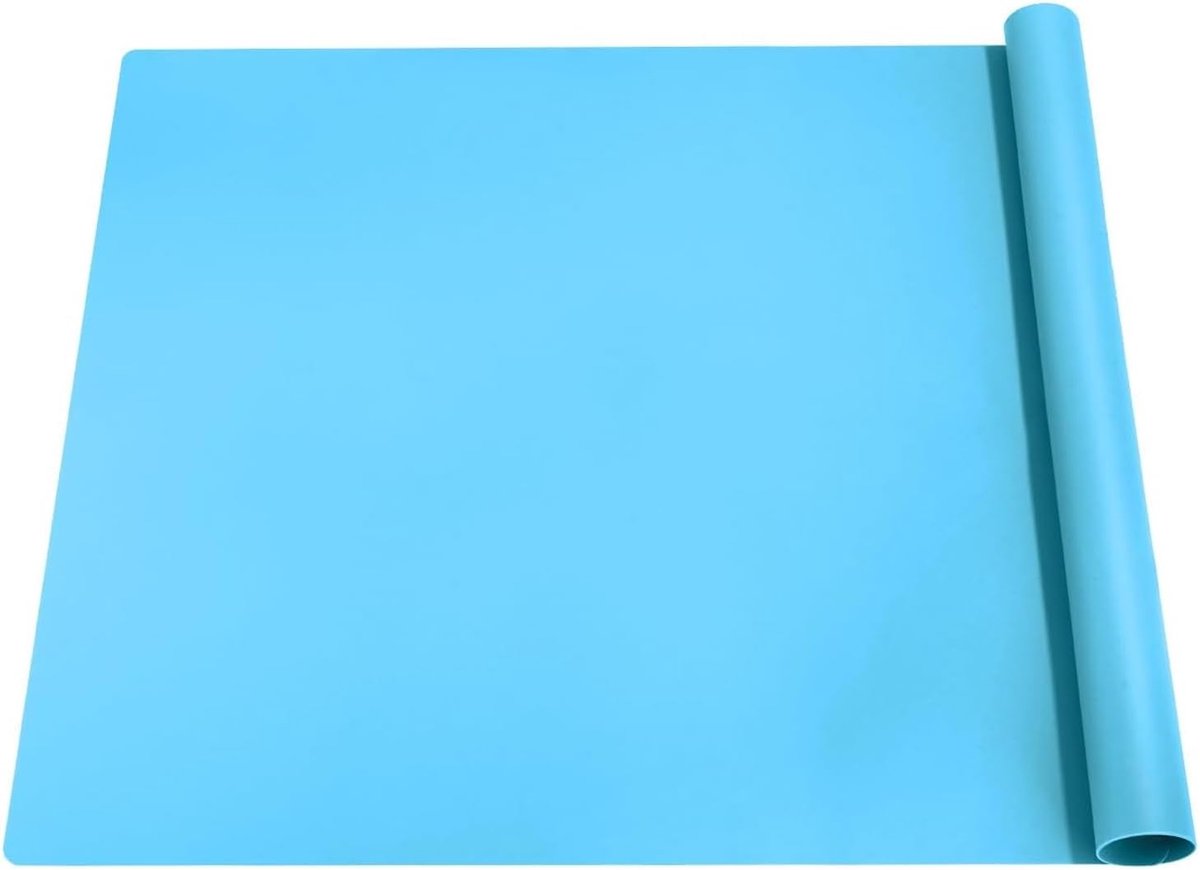 SnelShoppen - Siliconen Onderlegger Groot 70x50 cm Zeeblauw - Multifunctionele Antislip Schilderonderlegger voor Kinderen - Anti-aanbaklaag - Perfect