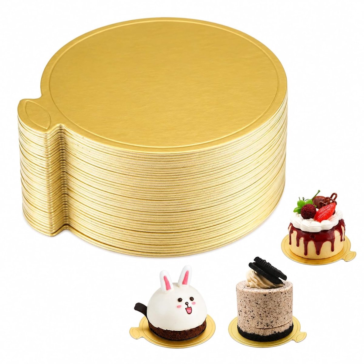 Taartplanken 8 cm - Gouden karton - Stabiliteit voor gebak - Ideaal voor feestelijke gelegenheden - ShopVlot