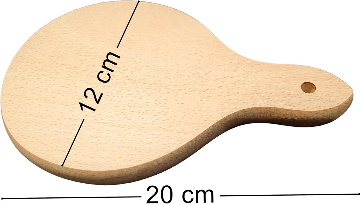 Houten Snijplank - Perfect voor het Hakken van Knoflook, Ui en Chili - Rustieke Snijplank – Geweldig voor het Serveren van Kaasplank - Maat 20cm x 12,5cm