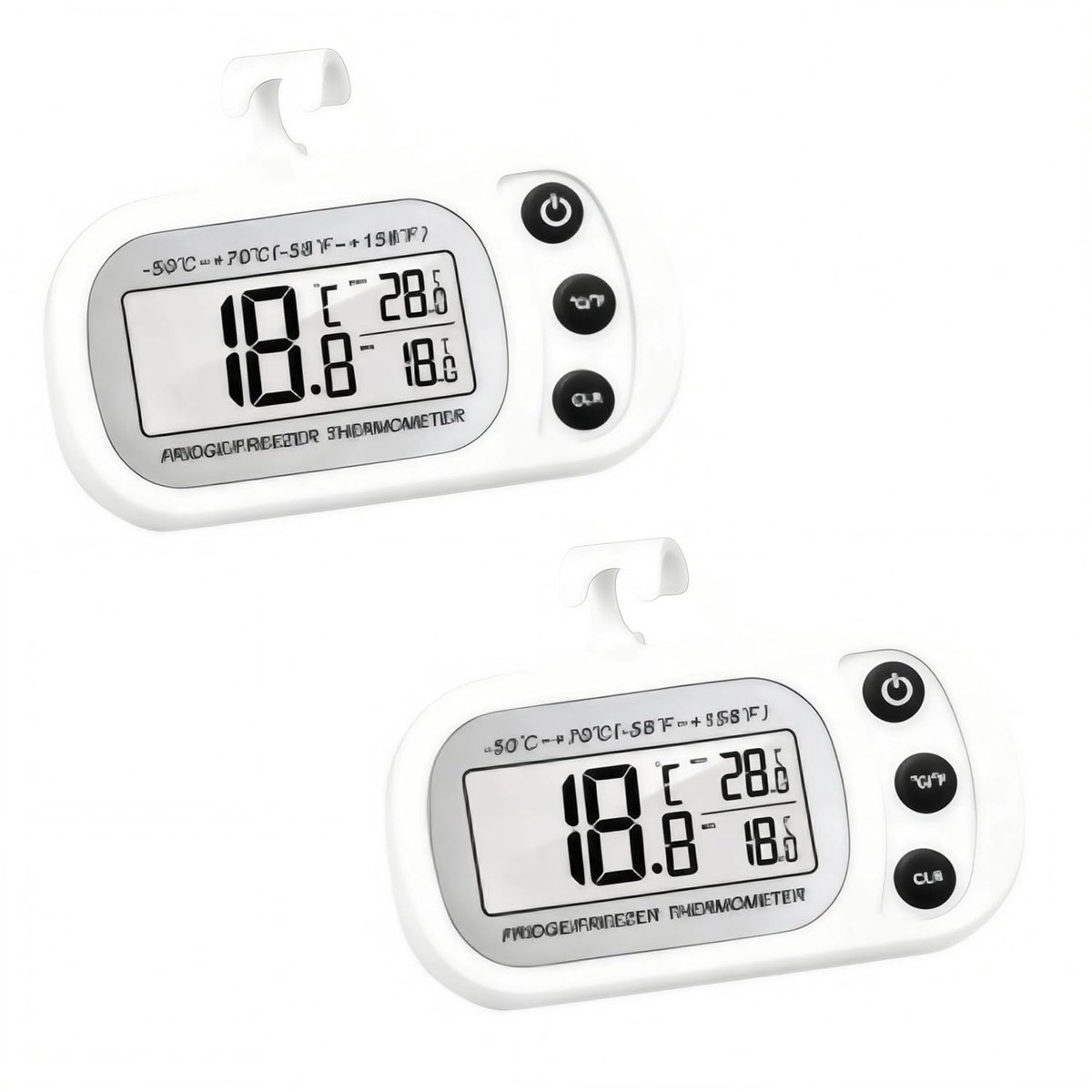 Koelkastthermometer, 2 stuks, waterdichte thermometer voor