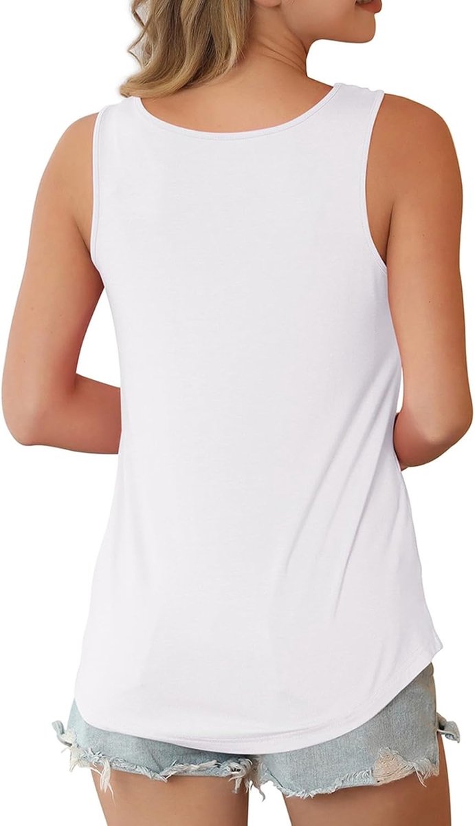Crop tank top sport basic top V-hals katoen longtops lang XXL blousetops elegant vest mouwloos bovendeel effen ondershirt losse zomertop sexy blouse
