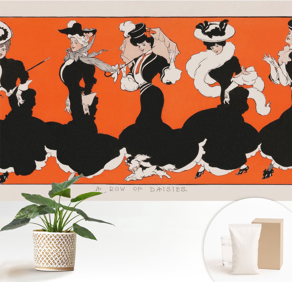 Wallfluent Fotobehang - Zwart Vliesbehang - 152x104 cm - Dameskleding Fotobehang Vlies - Woonkamer behang Mensen - Muurschildering - Hal behang