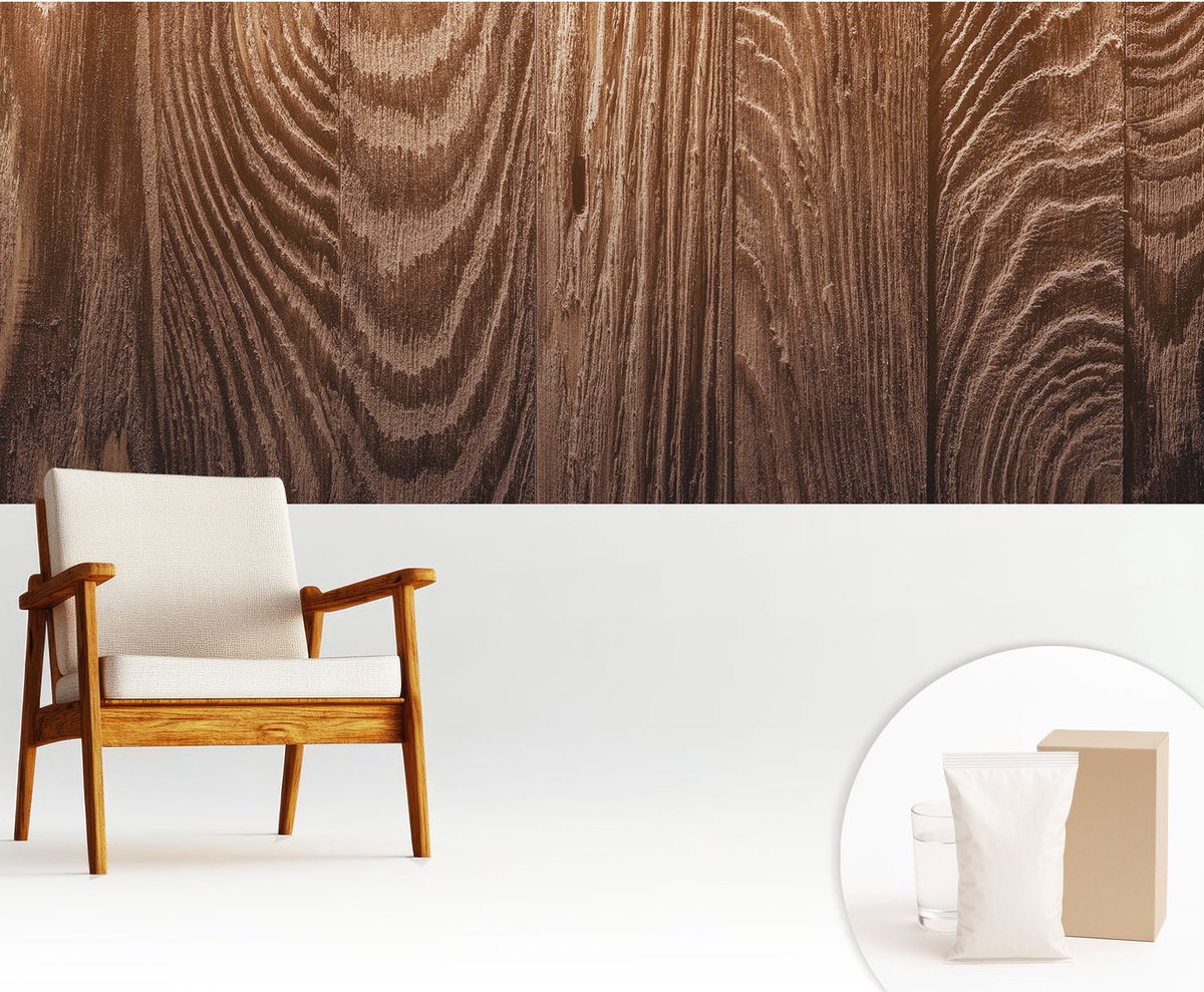 Wallfluent Fotobehang - Bruin Vliesbehang - 250x104 cm - Houten Ringen Muurschildering - Gang behang Texturen - Fotobehang Vlies - Gang behang