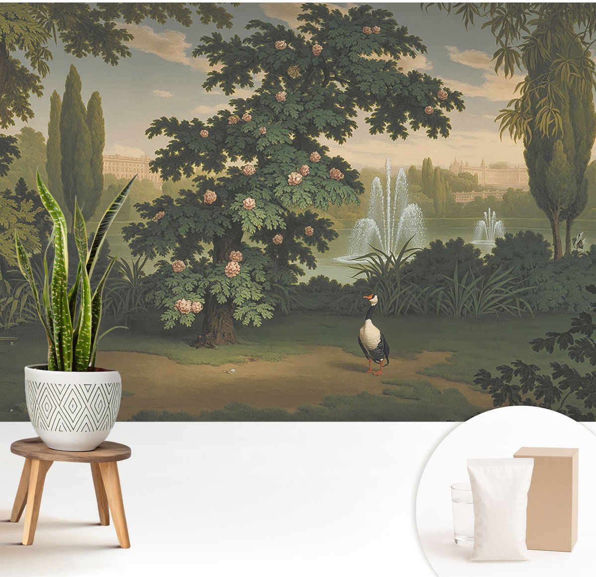 Wallfluent Fotobehang - Groente Vliesbehang - 208x146 cm - Natuurlijke Tuin Muurschildering - Gang behang Landschappen - Fotobehang Vlies - Gang behang