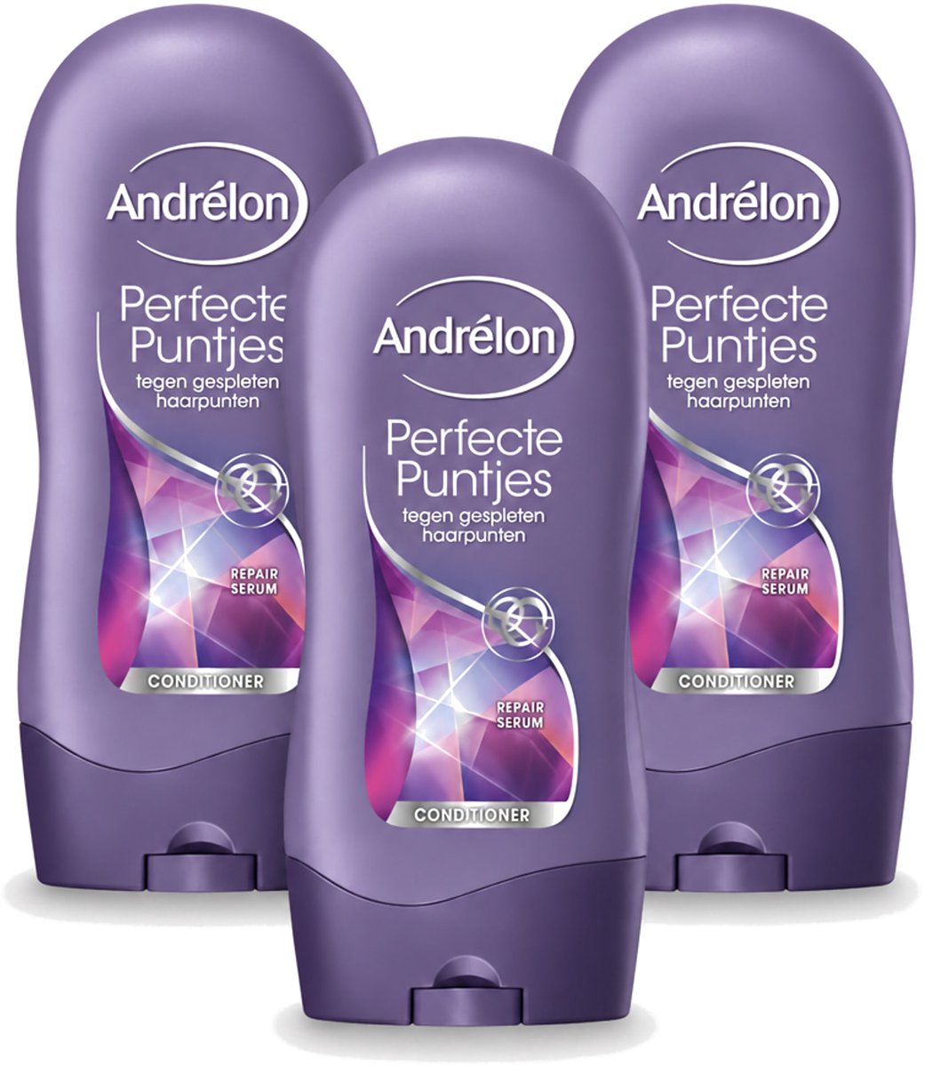 3 x Andrélon - Perfecte Puntjes - Conditioner - Tegen Gespleten Haarpunten - 300 ml - Bulkverpakking - 3 stuks