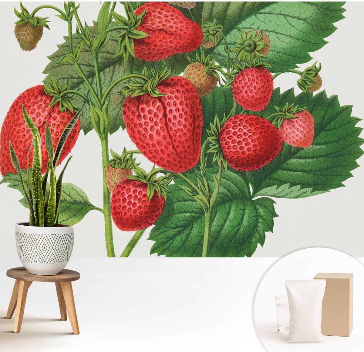 Wallfluent Fotobehang - Groente Vliesbehang - 208x146 cm - Zomerfruit Muurschildering - Slaapkamer behang Bloemen En Planten - Fotobehang Vlies - Slaapkamer behang