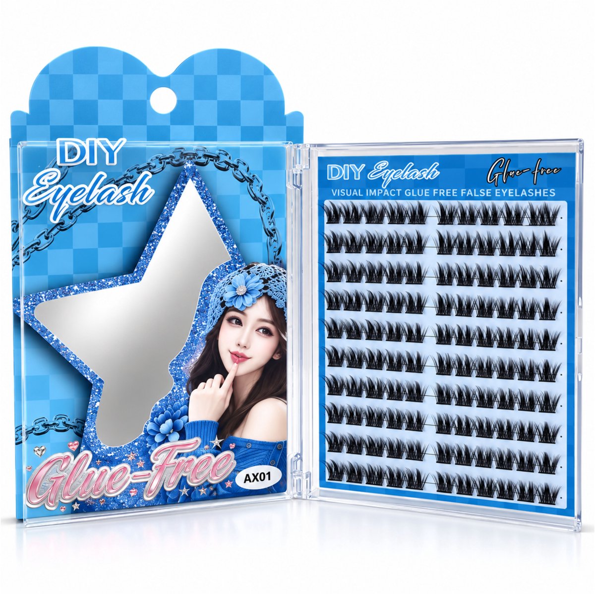 Guardian Beauty Wimper Naturel - Lijmvrije Extensions - Cluster Wimpers - Kunstwimpers - Code: AX01