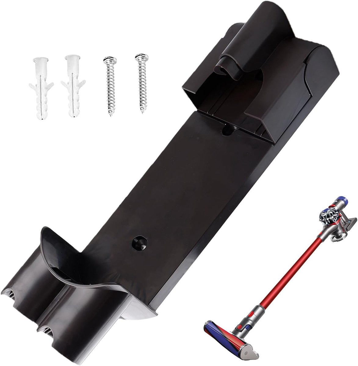 Compatibel met Dyson V8 V7 stofzuiger: oplaadbare hangende houder voor Dyson, plastic basis oplader wandhouder geschikt voor V7 V8 stofzuiger (32 x 10 cm)