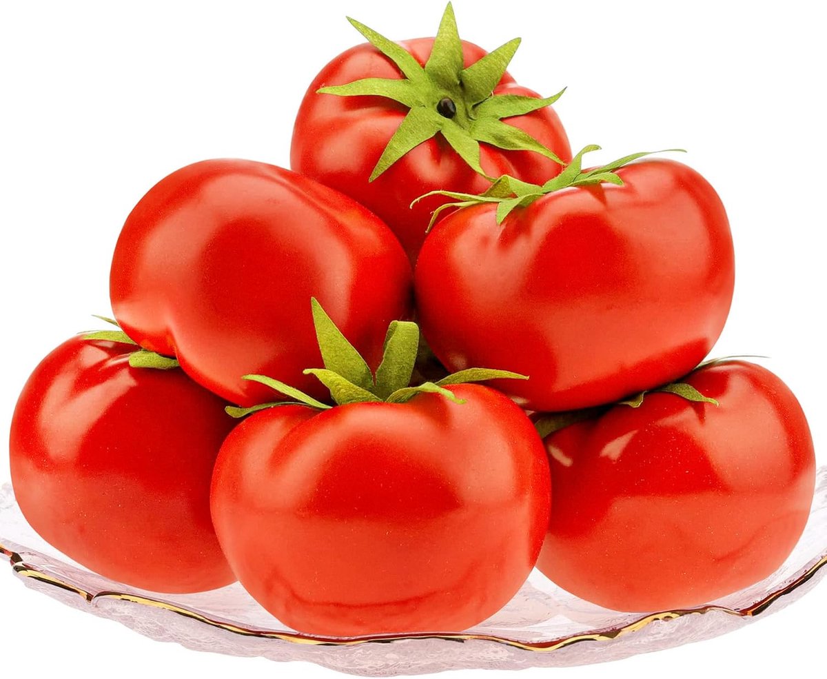 6 stuks neptomaten, levensechte plastic nepgroentendecoraties
