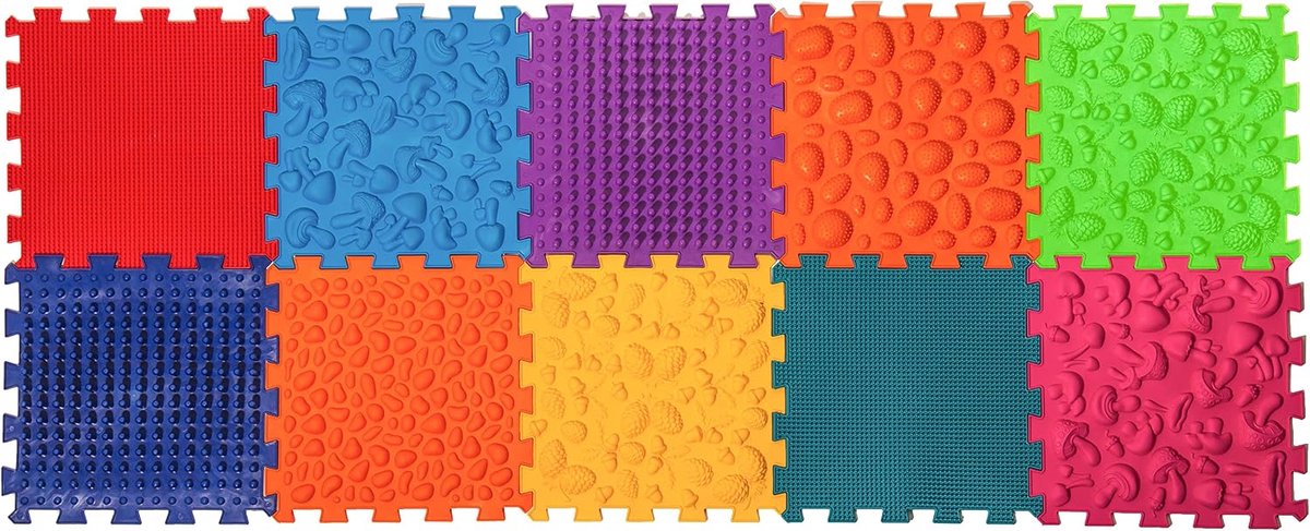 Orthopedisch speeltapijt voor kinderen Super Mix (10 puzzel-bospaden)
