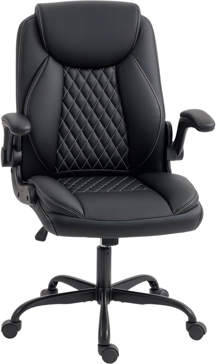 HOMCOM bureaustoel - Polyurethaan - 67x65x110cm - Zwart