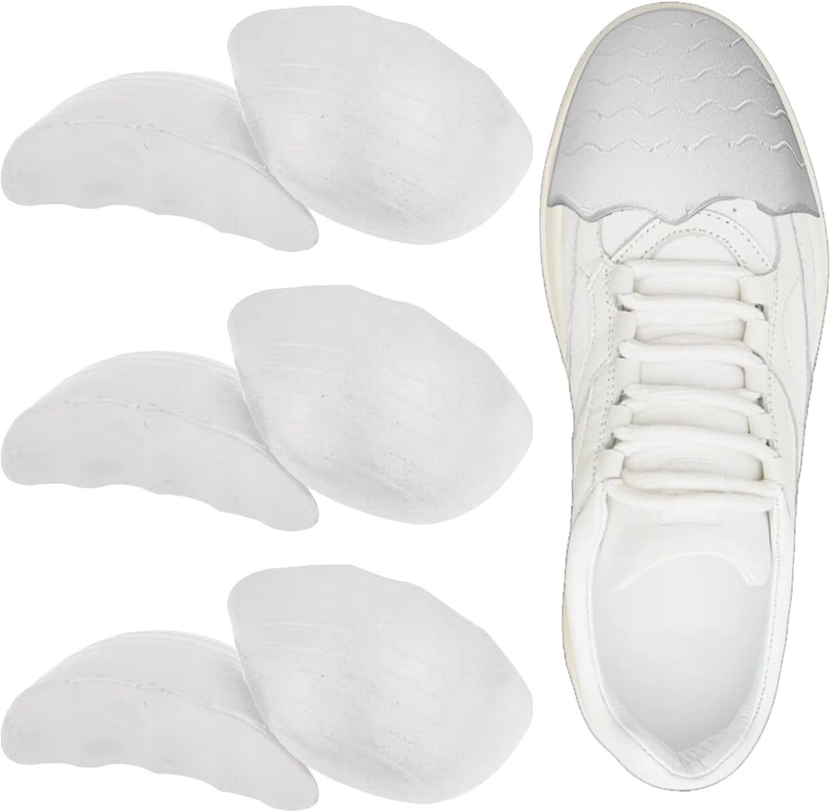 Inserts voor losse schoen, 3 paarinzetstukken voor schoenen te grote schoenen, teen kussen vuller maken schoenen fit, shoess vullers, voorkomt dat schoenen uitglijden, voor hoge hakken