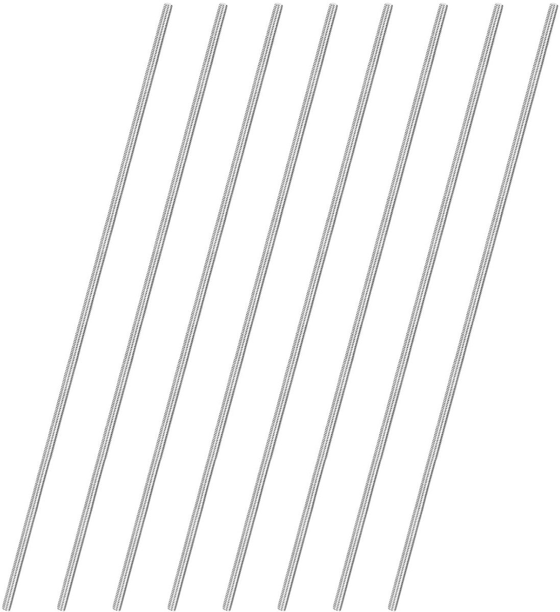 Set van 8 volledige schroefdraadstangen, M3 x 190 mm, 304 roestvrij staal, rechtse schroefdraad, draadstang voor meubelankerbouten, klemmen, U-bouten, metrische schroefdraadschroef