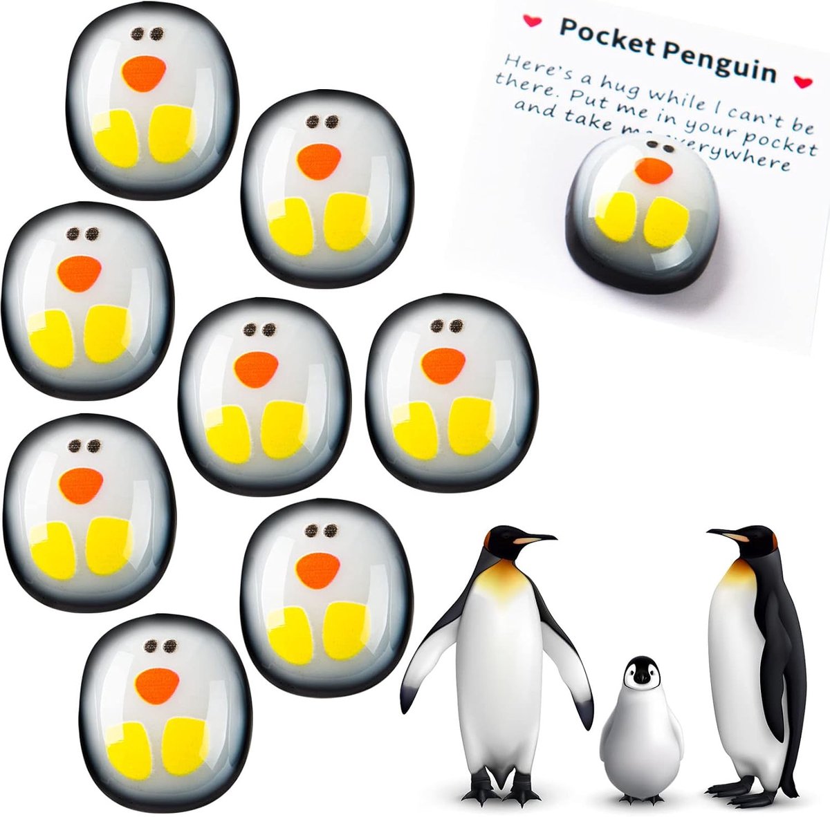 8 stuks A Little Pocket Pinguïn Knuffel, schattige Pinguïn Pocket Knuffel Pinguïn Dierlijke Decoratie Stress Relief Speelgoed