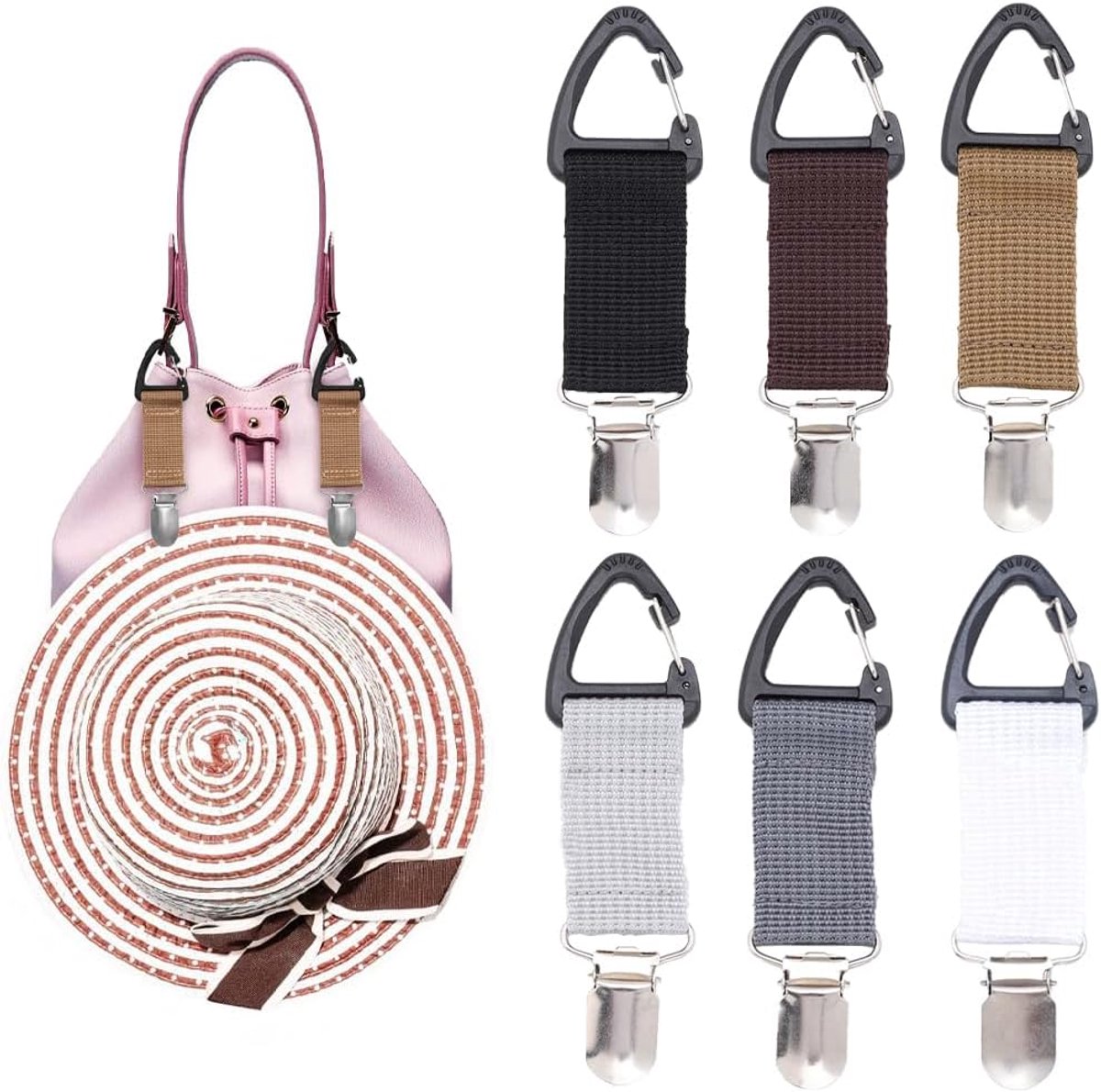 Draagbare Hoed Clip voor Reistassen Portemonnees Bagage Rugzakken Handsfree Outdoor Reizen Accessoires Lichtgewicht Handige Handsfree Snelle toegang Verwijdering