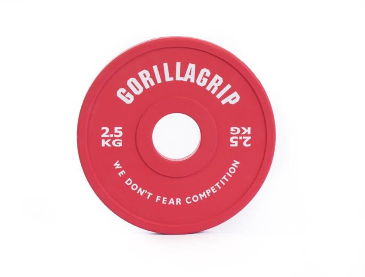 GorillaGrip Change plate 2,5 kg - Halterschijf klein - Rood