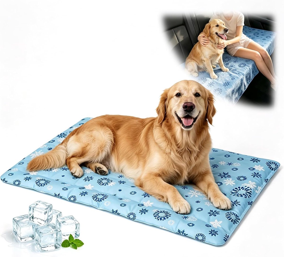 Koelmat voor grote honden, 70×110 cm, voor golden retrievers en labradors