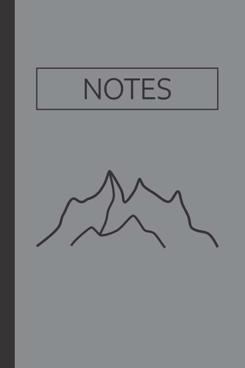 Notitieblok met berg silhouet, 100 blanco pagina's, A5