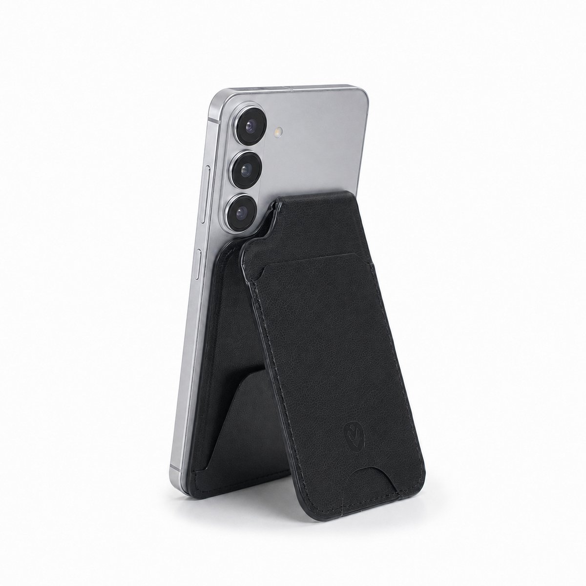 Valenta - Kaarthouder Android Fit - voor MagSafe - Samsung camera - Zwart - 2 pasjes - RFID - Video stand