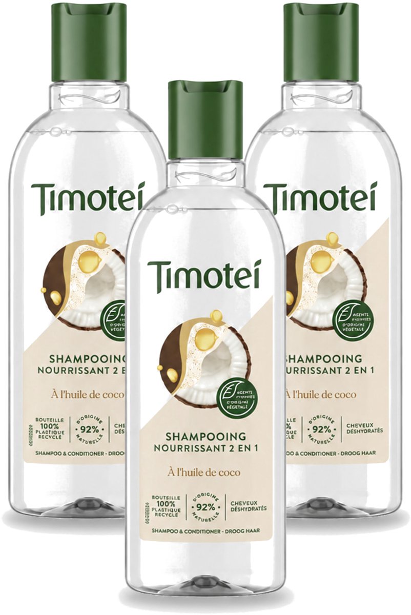 3 x Timotei - Shampoo - Nourrissant - 2in1 - 300ml - Voordeelverpakking - 3 stuks