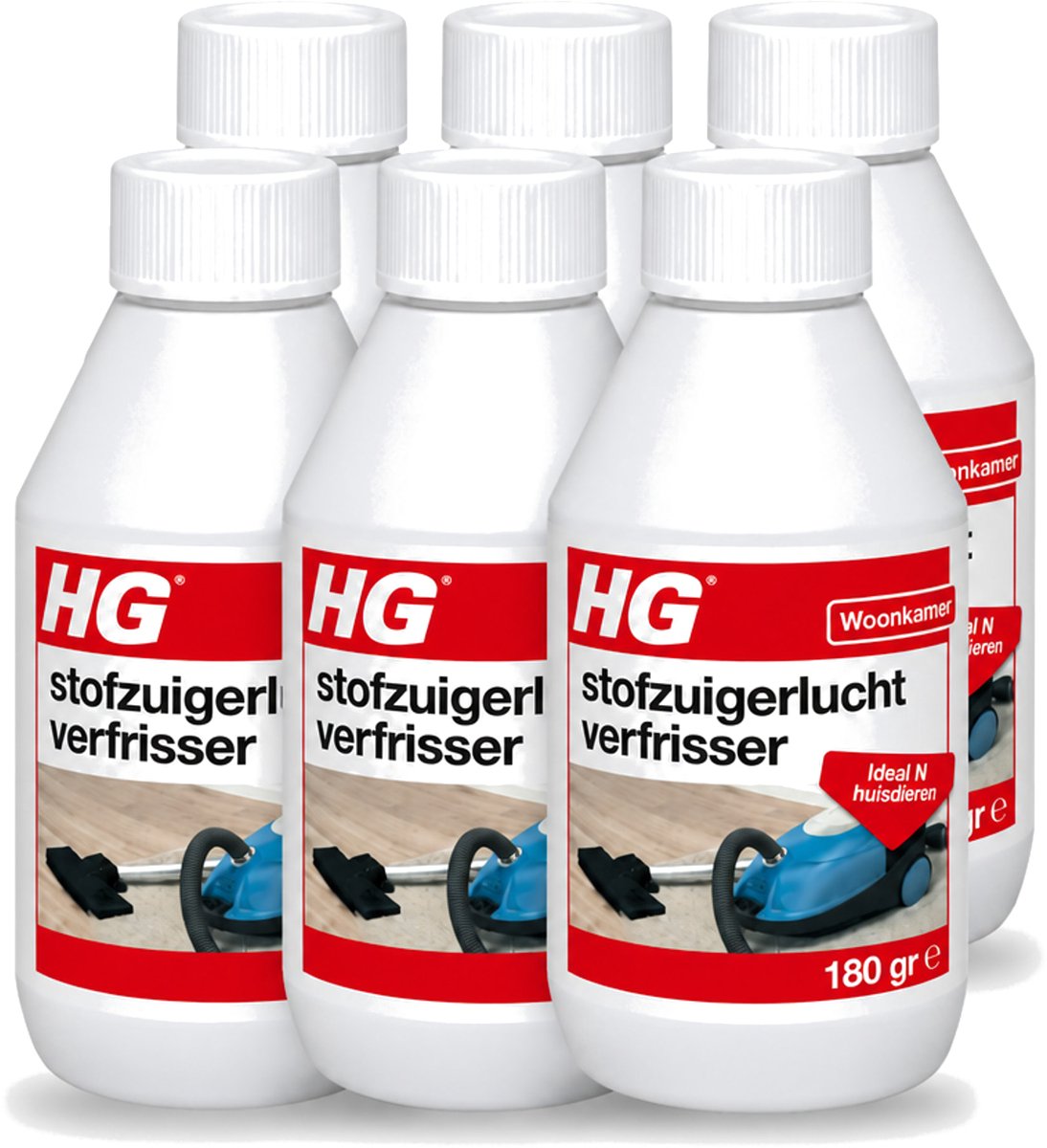 6 x HG - Stofzuigerlucht Verfrisser - Frisse Geur tijdens Stofzuigen - 180 g - Voordeelverpakking - 6 stuks