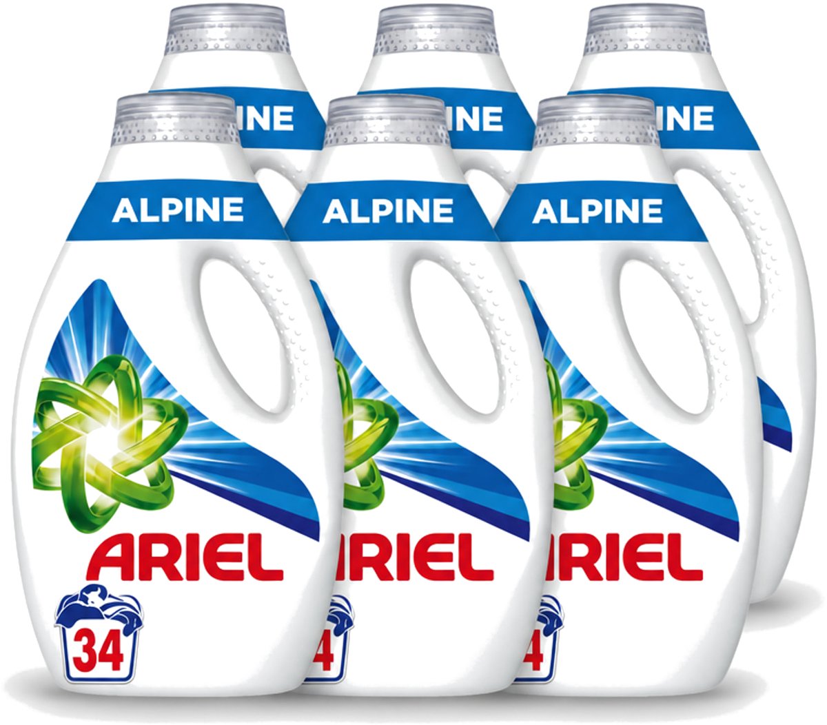 6 x Ariel – Vloeibaar Wasmiddel – Alpine – 1530 ml – 34 wasbeurten - Voordeelverpakking - 6 stuks