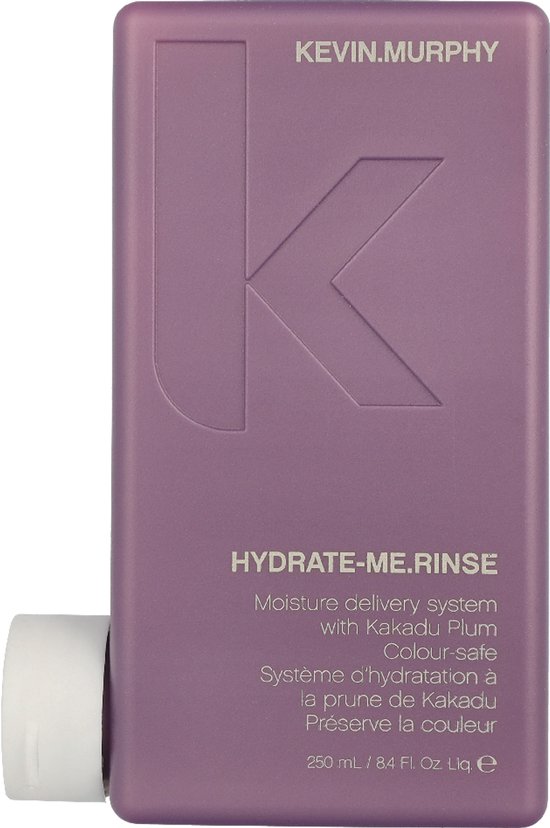 KEVIN.MURPHY HYDRATE-ME.RINSE soin démêlant dans une bouteille violette avec un bouchon blanc.
