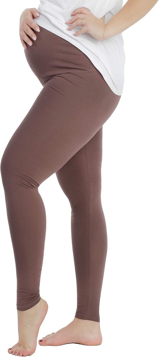 Leggings voor zwangere vrouwen, enkellengte, van katoen, verkrijgbaar in vele kleuren, zwart, grafiet, grijs, wit, bruin