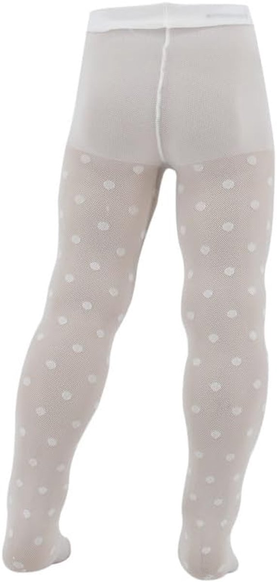 Meisjespanty voor meisjes, jacquard, ruitpatroon, meisjespanty van zachte microvezel, 2 paar - Made in Italy, Wit, 10 Jaar