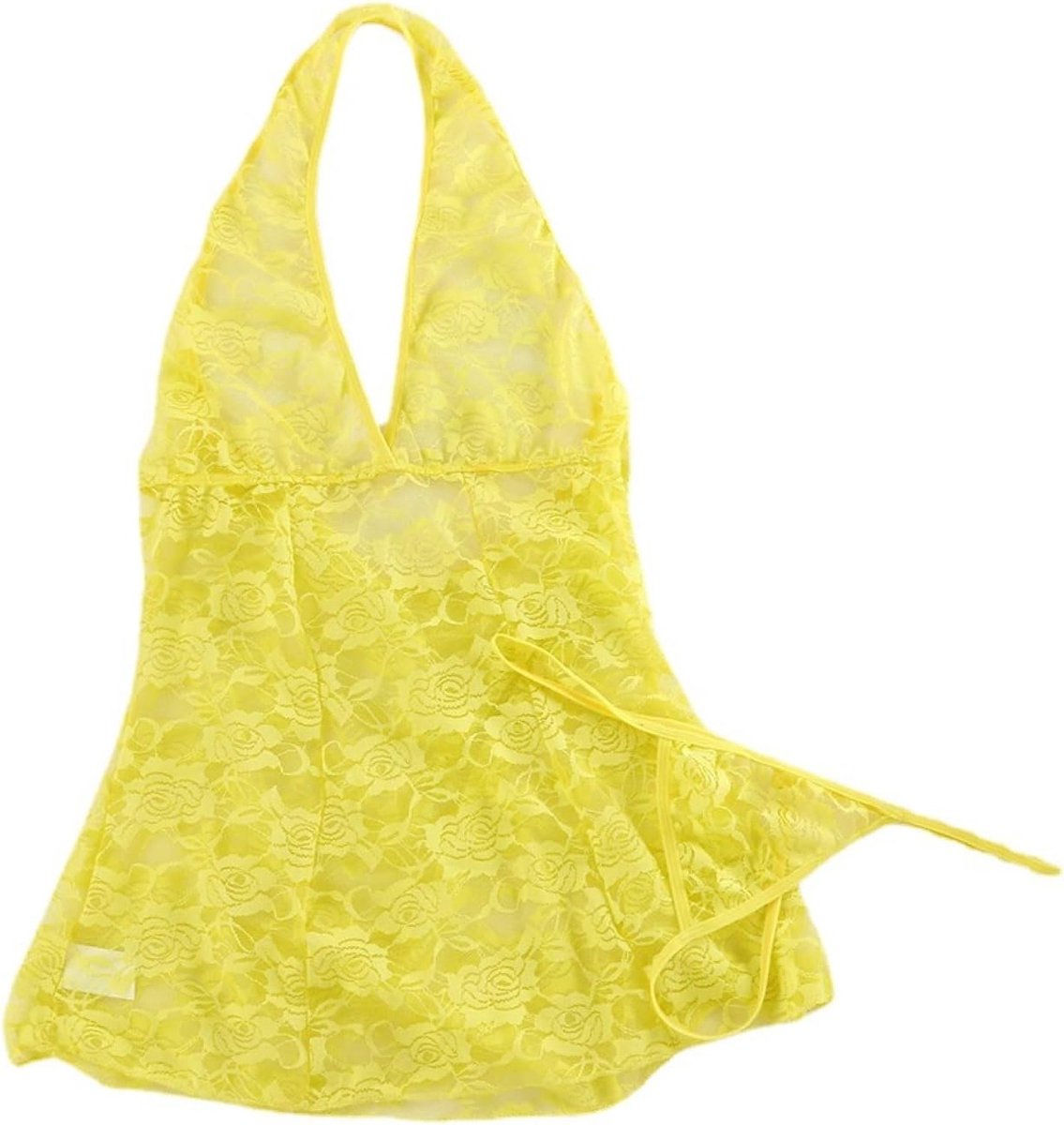 Open voorkantErotische diepe V lingerie sexy tease halter hals set