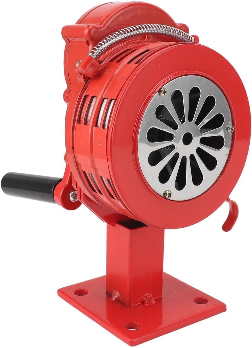 Handslinger Sirene, 110dB Noodalarm, Compacte Luchtraid Sirene met Basis, Rood
