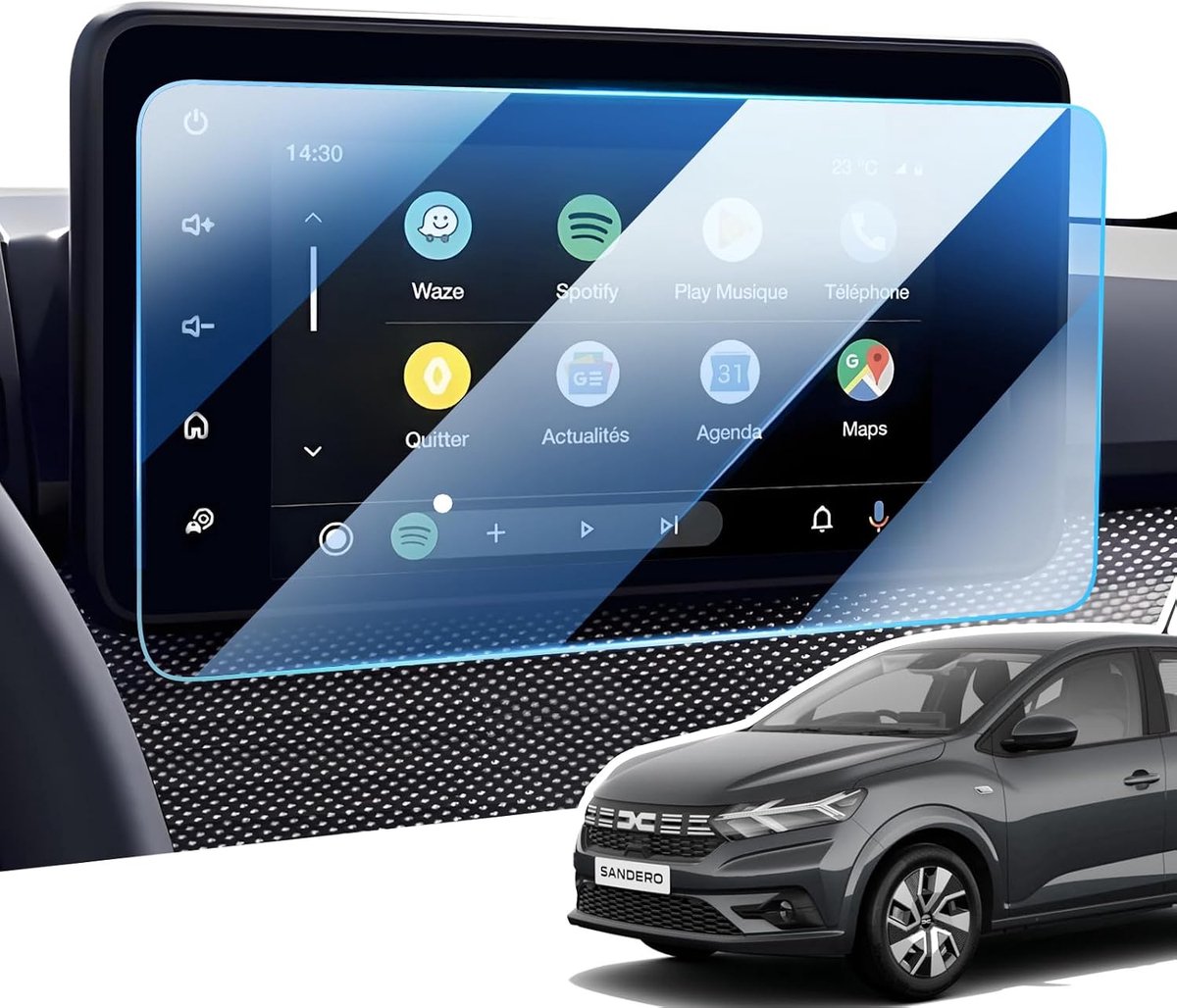 Screen Protector for Dacia Sandero Stepway Extreme Dacia Jogger Extreme, 8" Navigator Protection 9H Tempered Glass - ShopVlot