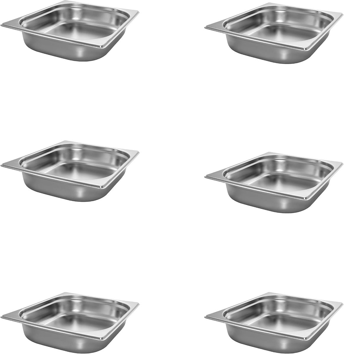 Gastronorm containers 6-pack - 4 liter - roestvrij staal - ideaal voor catering - ShopVlot