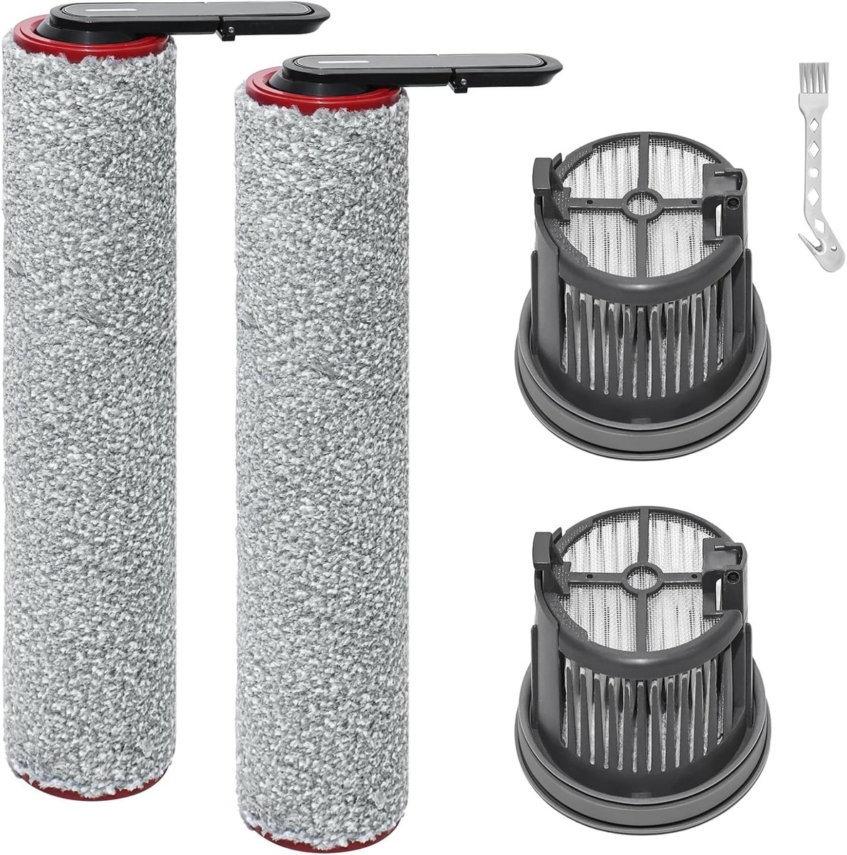 Roller Brush and Filter Accessories for Mova X4 Pro Wet and Dry Vacuum Cleaner, 2 Replacement Brushes, 2 HEPA - ShopVlot