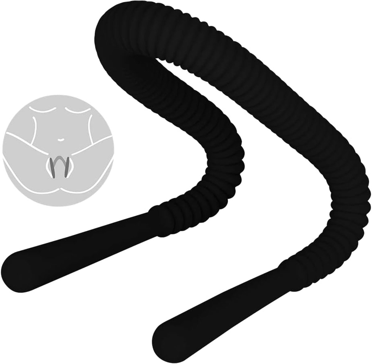 EIS, Silicone Pubic Spreader "Look at Me", Individually Adjustable and Bendable, Black - ShopVlot