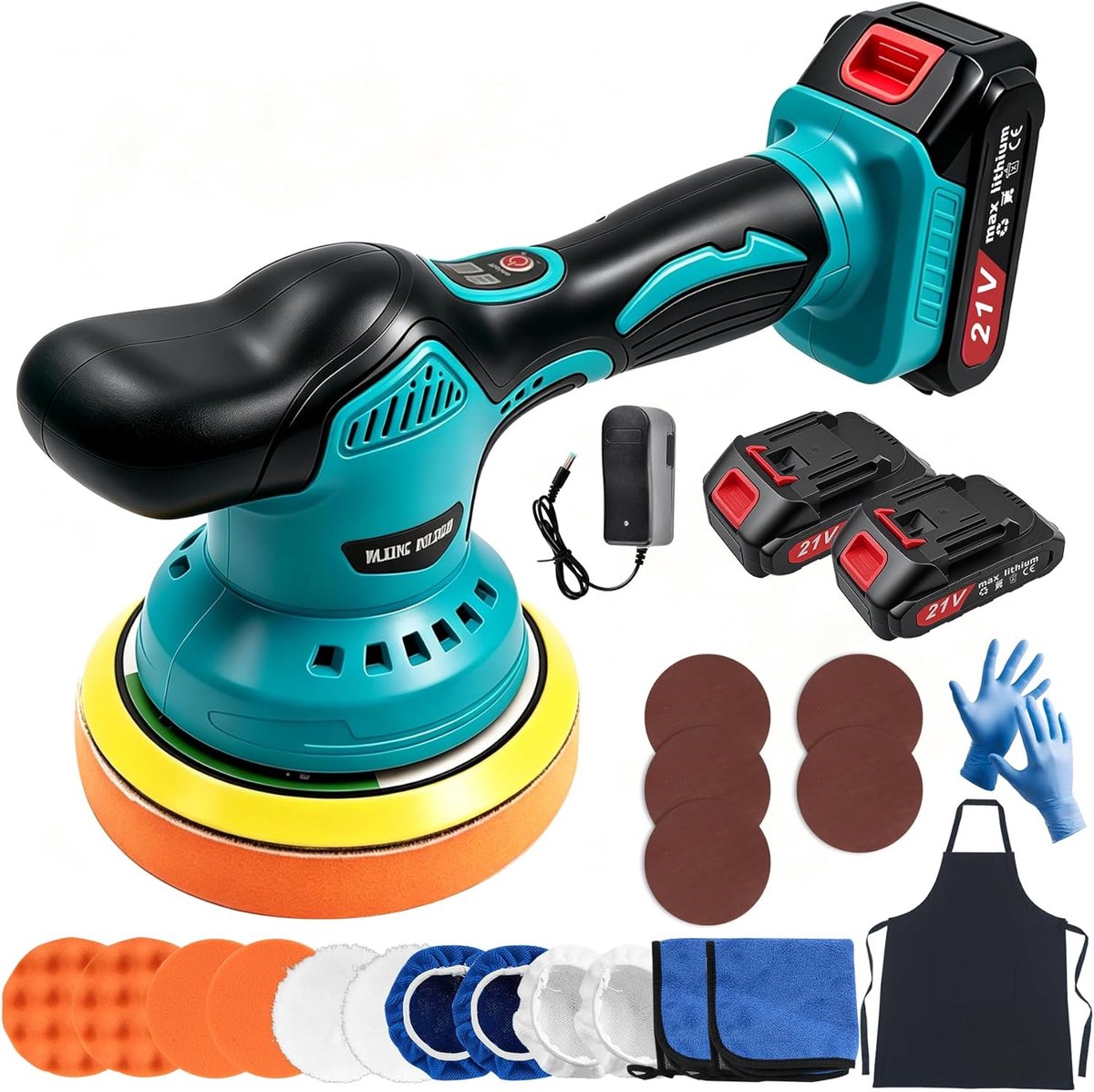 Car Polisher, Battery, 8 Variable Speeds, 15.2 cm Eccentric Car Polisher, 6000 rpm for Detail Care, Mini Car Polisher - ShopVlot