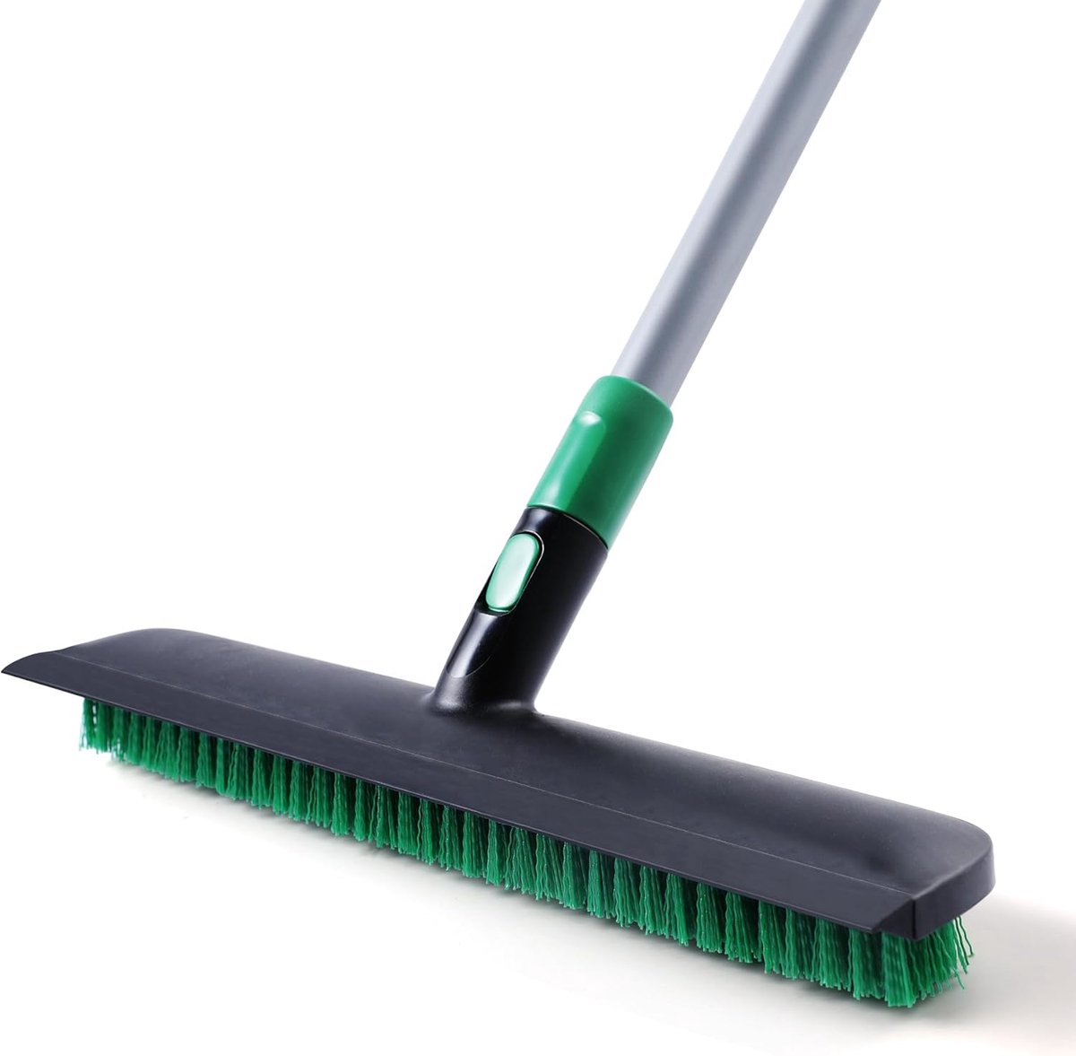 SnelShoppen - Eyliden 15 Inch Vloer Schrobborstel 2-in-1 Harde Borstel en Zachte Rubber Schraper met Uitschuifbare Lange Handgreep voor Vloerreiniging