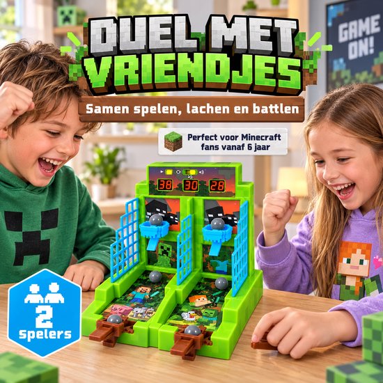 A Ambassador® Minecraft Basketball - Mini Basketbal spel- Arcade - Electronic - 2 spelers - Gezelschap - Automaat - Het grote sinterklaasboek 2025 van Ambassador — afbeelding 5
