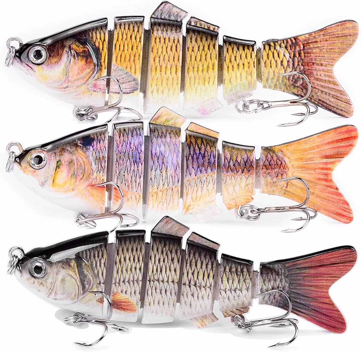 Steinn Hecht Perch Lure Set 3 Pieces in Box Fishing Bait for Predatory Fishing Wobbler Multi-Piece with Hinge for - ShopVlot