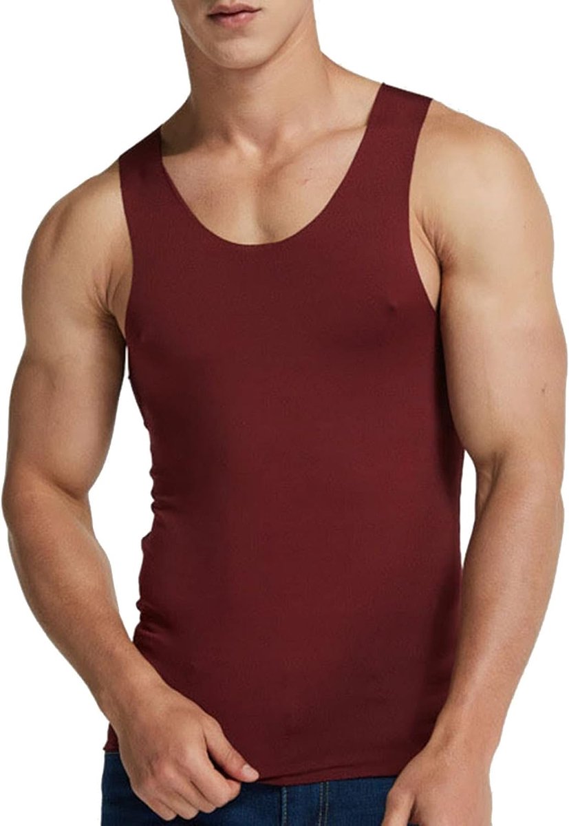 Vest voor heren, fitness, smalle schouders, hardlopen, sport, naadloos, sneldrogend, binnen en buiten, jeugd in de zomer.