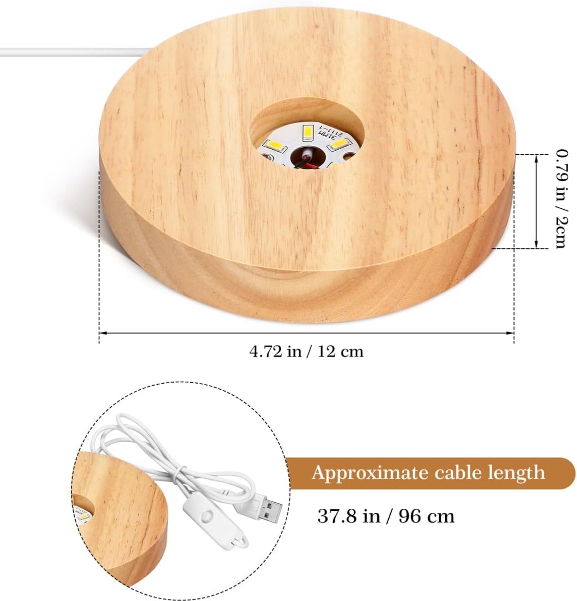 Seleniet Tower Lamp met Oplaadbare Crystal Basis en Warm Licht voor USB Tafelverlichting
