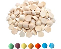 100 Pieces Natural Wooden Balls - Mini Half Globe, Split Wood Balls for DIY Projects, Arts and Crafts Supplies, 20 - ShopVlot