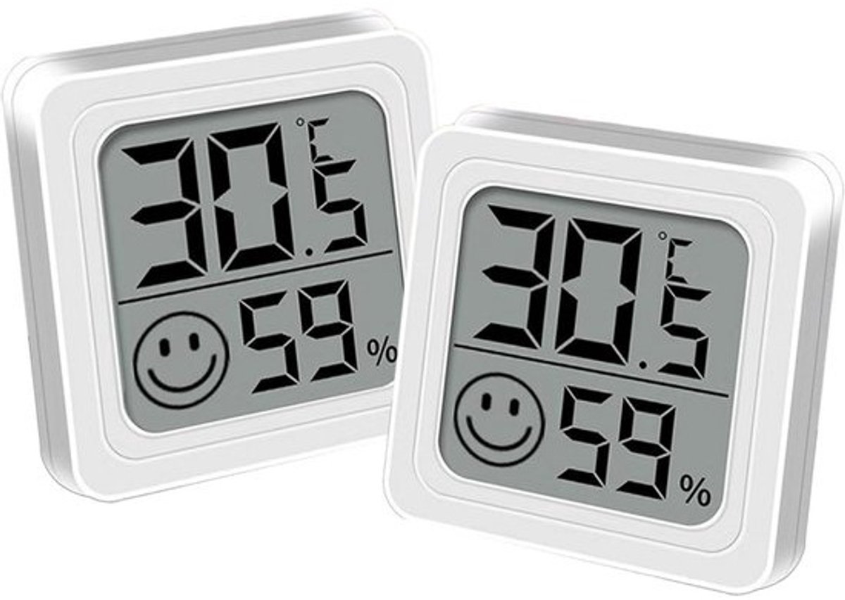 2 stuks Digitale Thermometer en Hygrometer Binnen - Real-time Luchtvochtigheid en Temperatuur Monitor