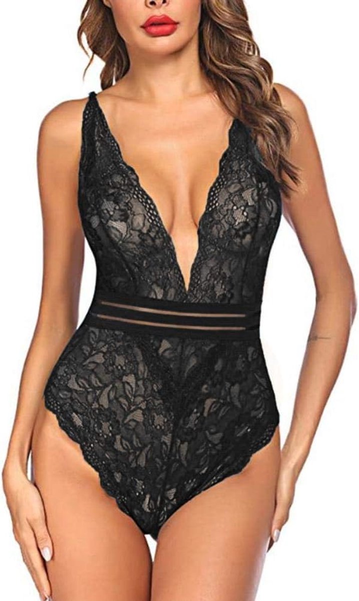 Dameskleding Sexy Lingerie Vrouwen Kostuums Erotische Porno Verleiding Diepe V Kanten Beha Transparante Lingerie Nachthemd Dames